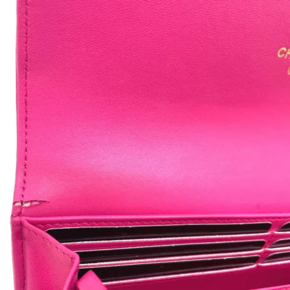 Chanel Vintage Pre-owned Leather wallets Pink Dames