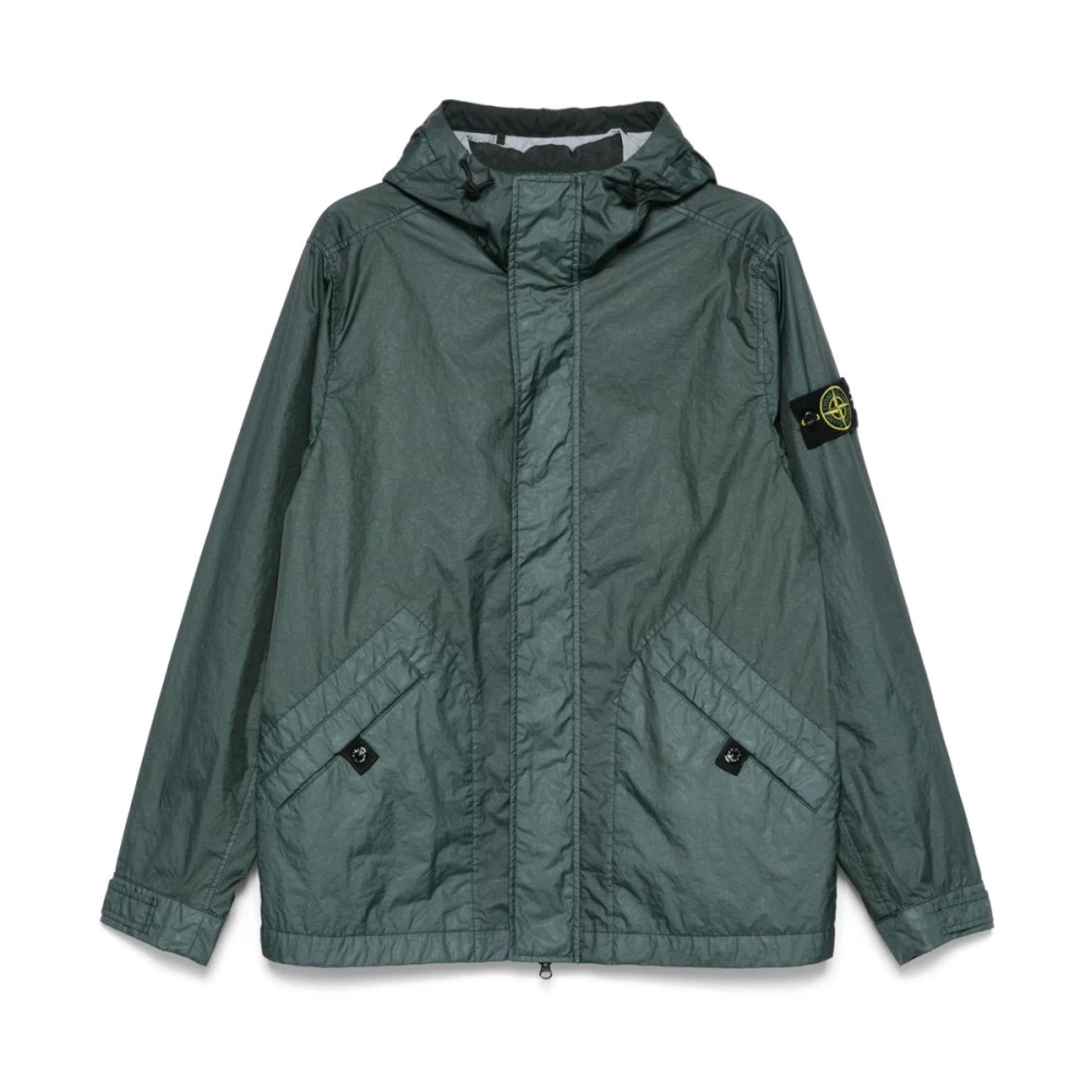 Stone Island Groene Technische Windbreaker Jas Green Heren