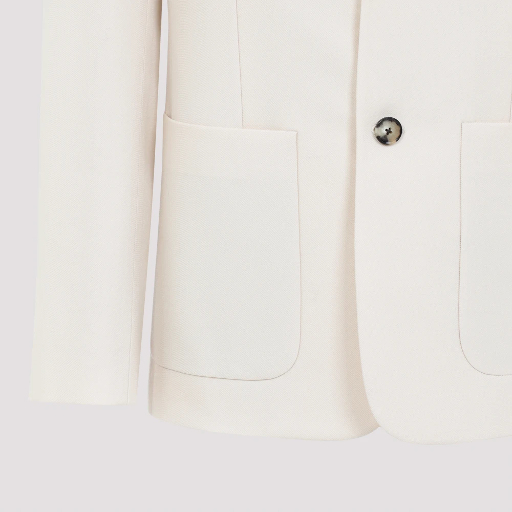 Valentino Luxe Wollen Jas Naakt Neutrals Beige Heren