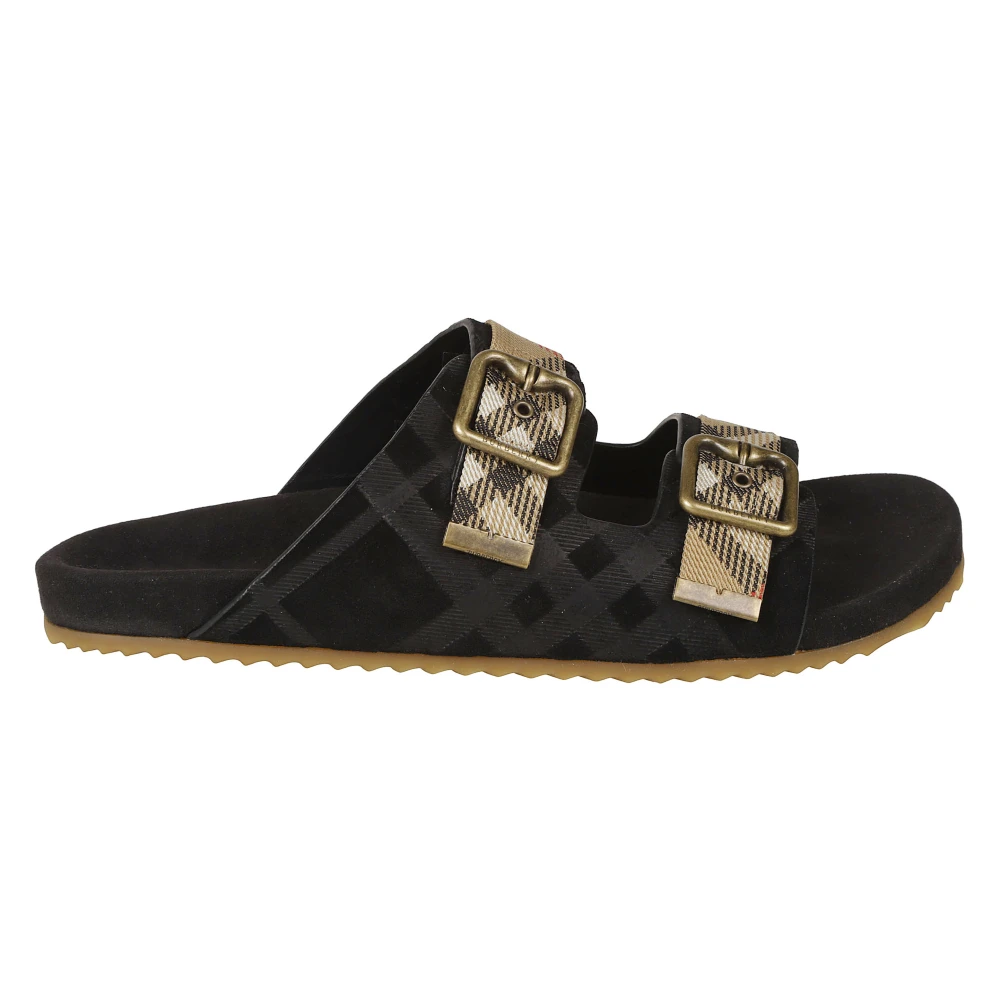 Burberry , Sliders, Male, Black, 6 Uk, Urchin Check Sandal