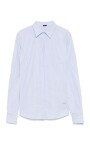chemise-en-coton-a-rayures-bleues-avec-logo