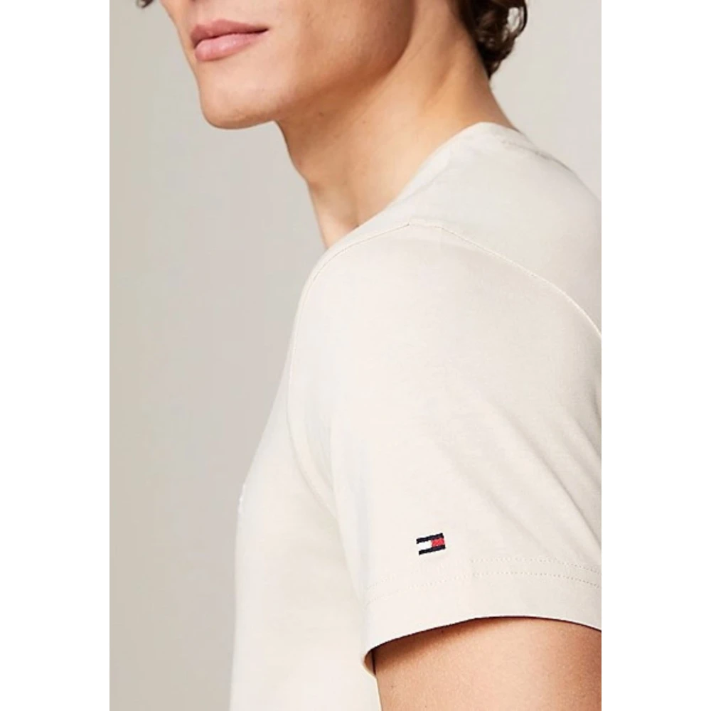 Tommy Hilfiger Heren Logo T-shirt Beige Heren