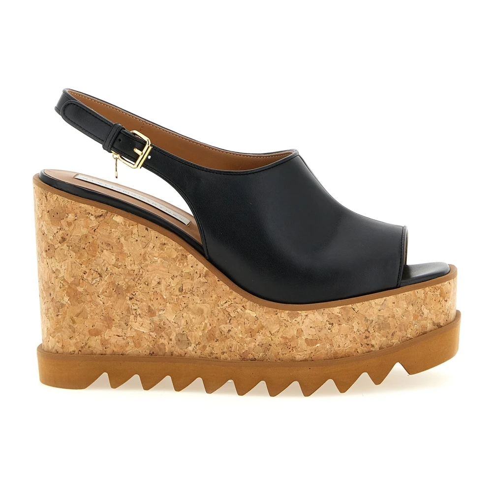 Stella Mccartney Women's Black Wedges, 5 Uk, Sneak-Elyse Slingback Sandals