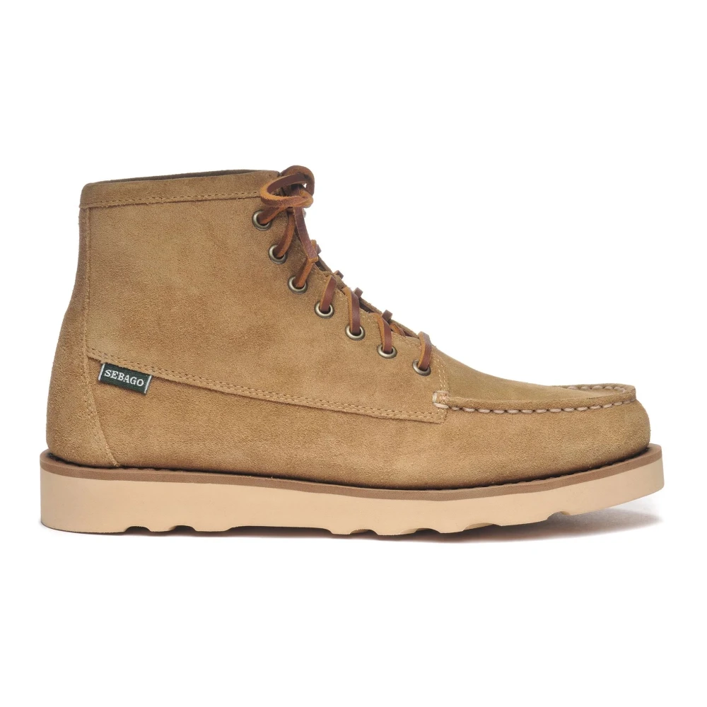 Sebago Men's Beige Lace-Up Boots, 11 Uk, Tala Flat Shoes