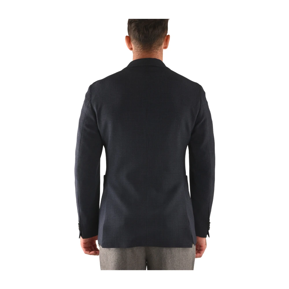 Michael Kors Gestructureerde Glen Polyester Jas Blue Heren