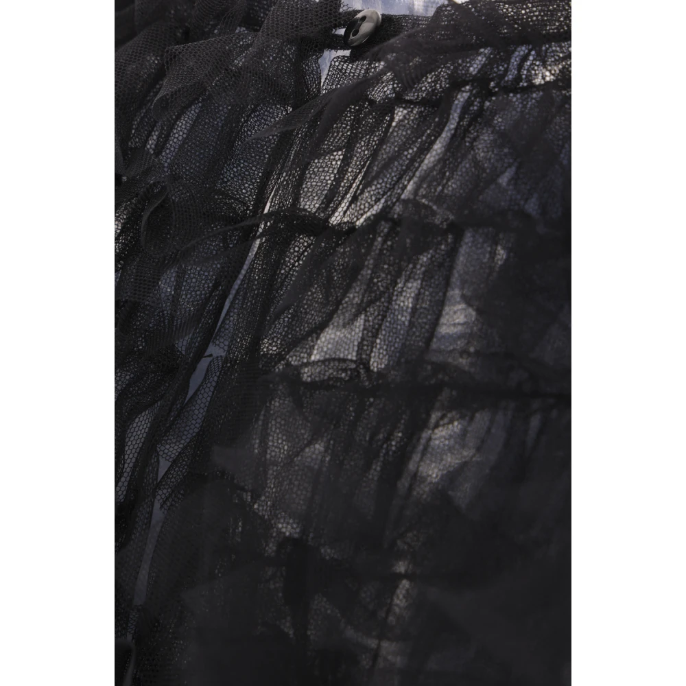 Molly Goddard Zwarte Ruche Bolero Top Black Dames