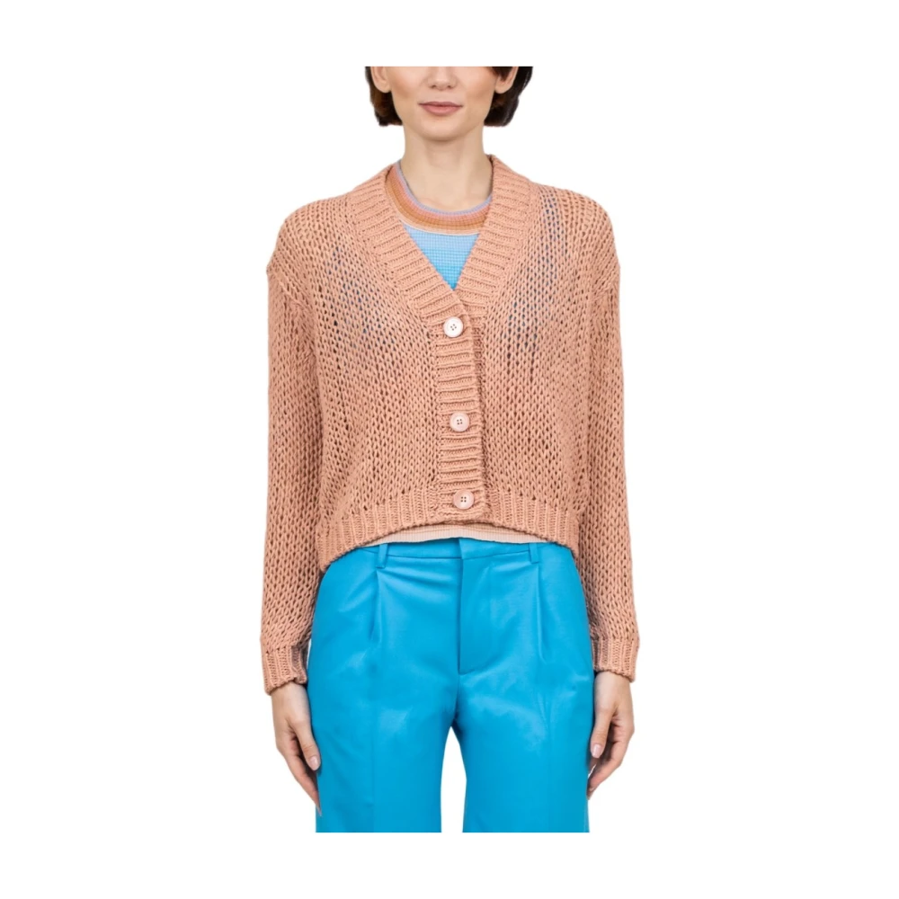 Roberto Collina Katoenen vest met knoopsluiting Beige Dames