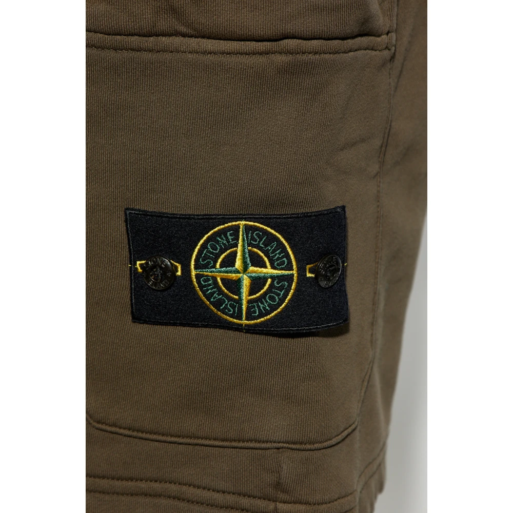 Stone Island Logo shorts Brown Heren