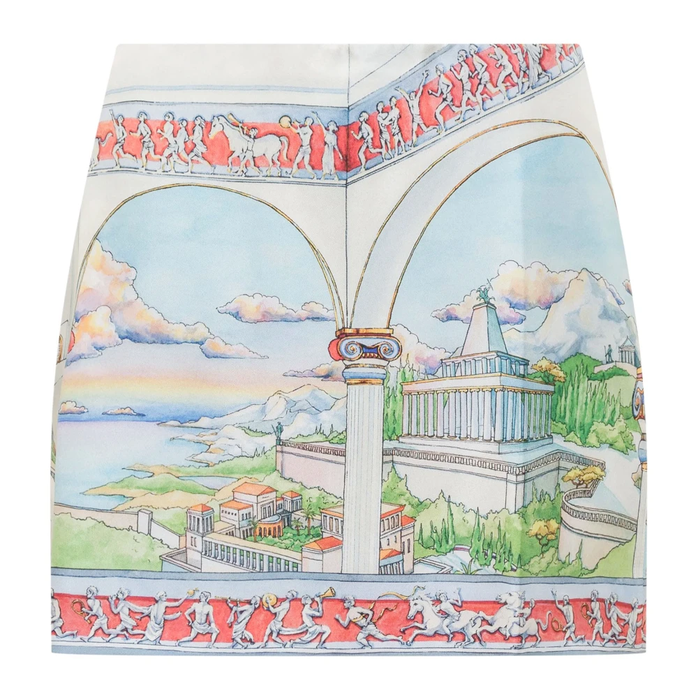 Casablanca Grafische Print Mini Rok in Wit Multicolor Dames