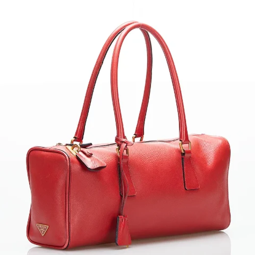 Prada Vintage Pre-owned Leather handbags Red Dames