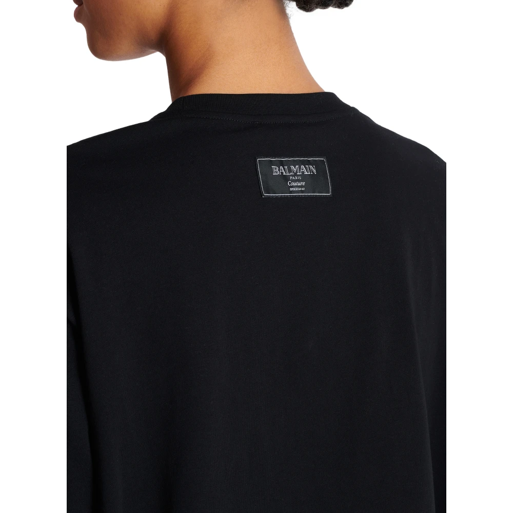 Balmain T-shirt met korte mouwen met Kiss print Black Dames
