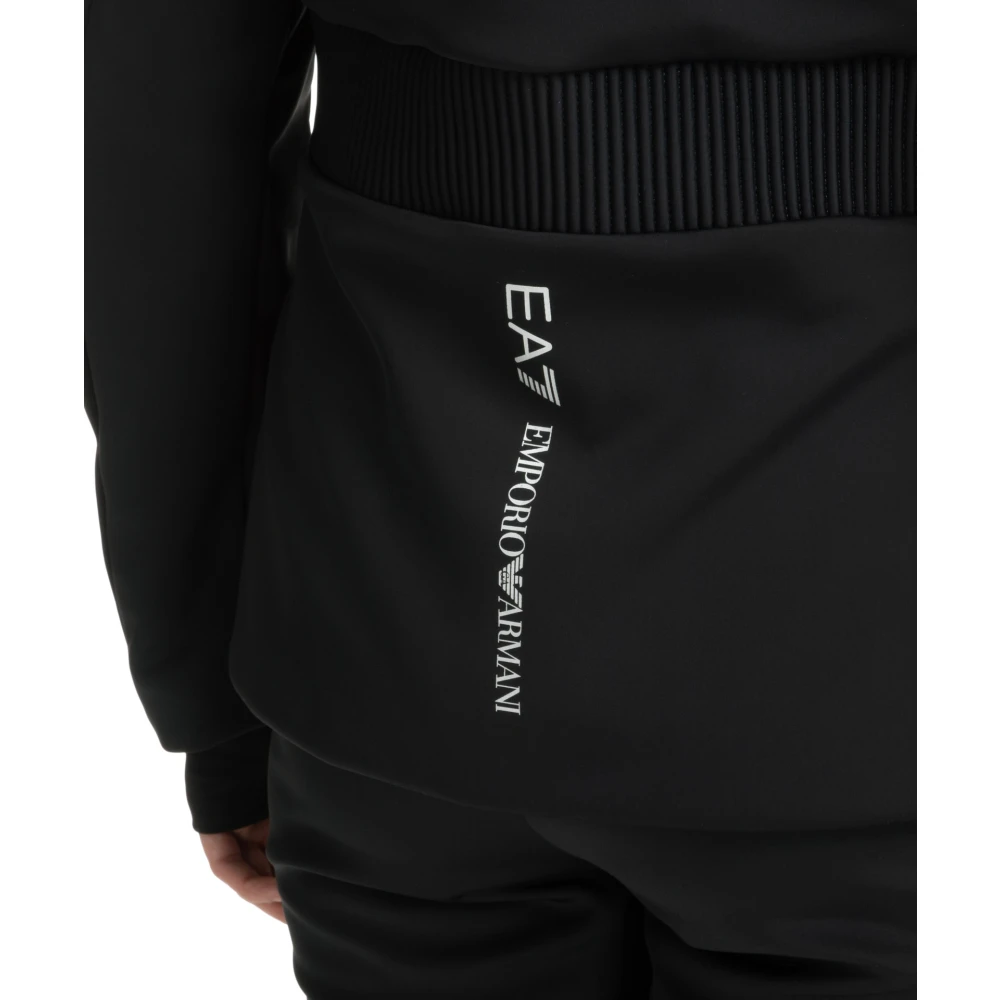 Emporio Armani EA7 7 Ski Jas met Capuchon en Logo Black Dames