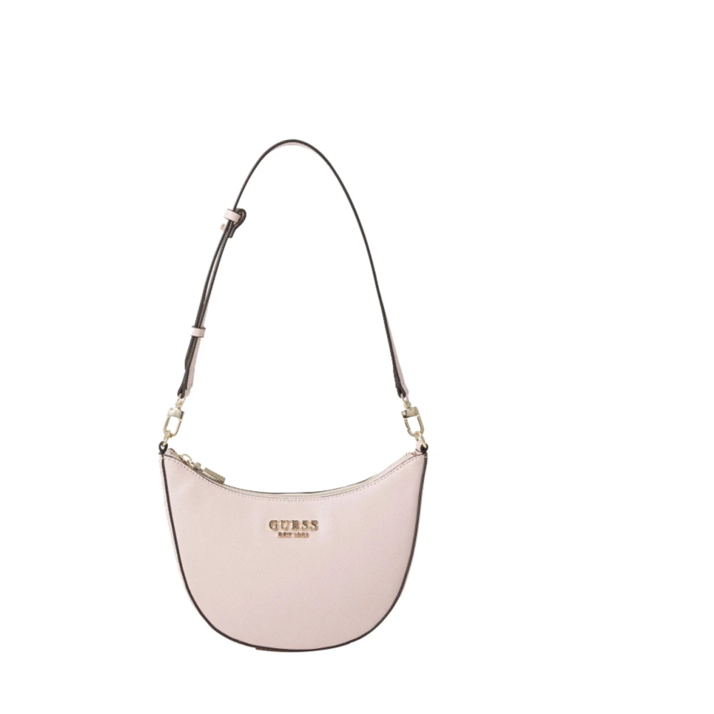 Guess Women's Pink Shoulder Bags, One Size, Eco Leather Handbag With Golden Details
