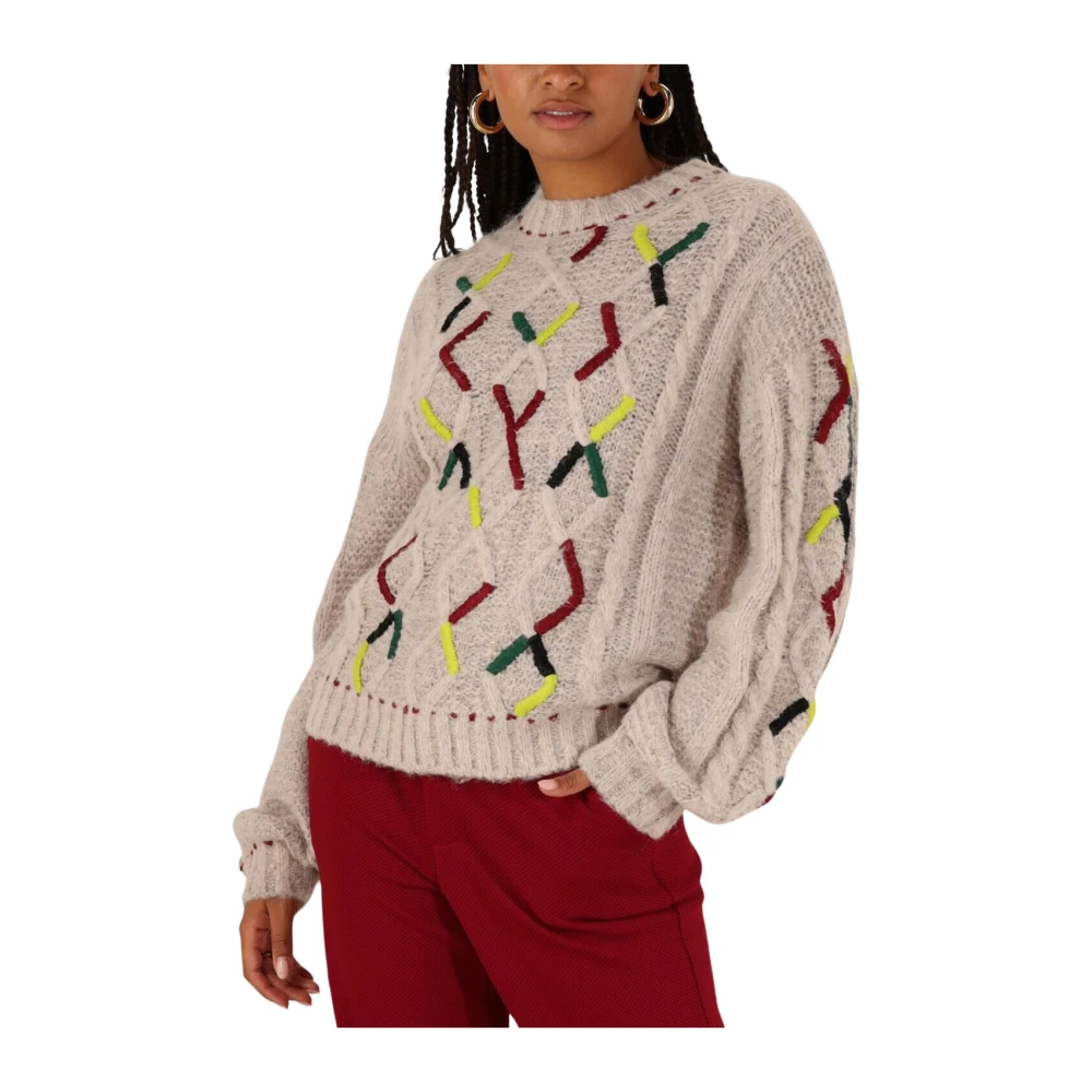Pom Amsterdam Kabelroze Trui & Vest Multicolor Dames