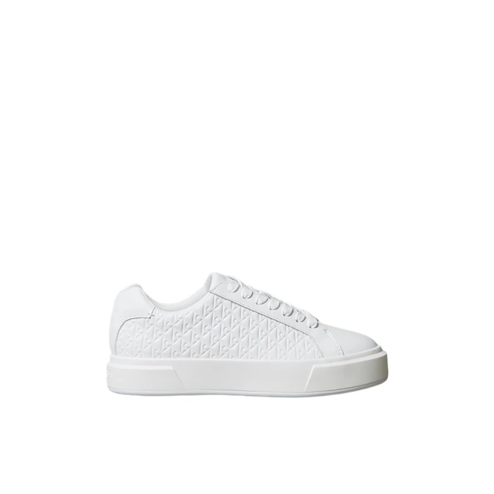 Calvin Klein Witte Sneakers met NYC Grid Patroon Dames Schoenen