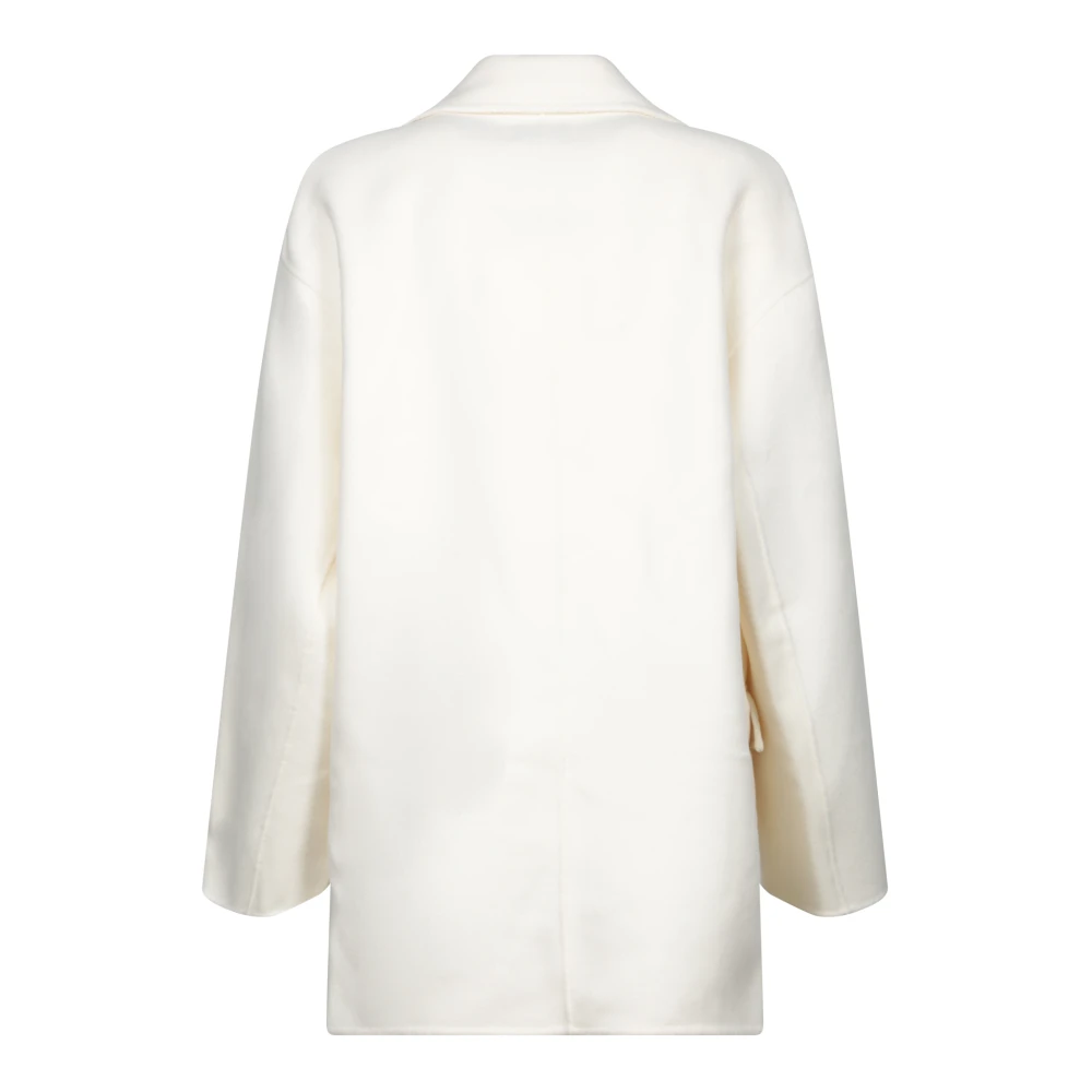 Loulou Studio Witte Elegante Jas Aw24 White Dames