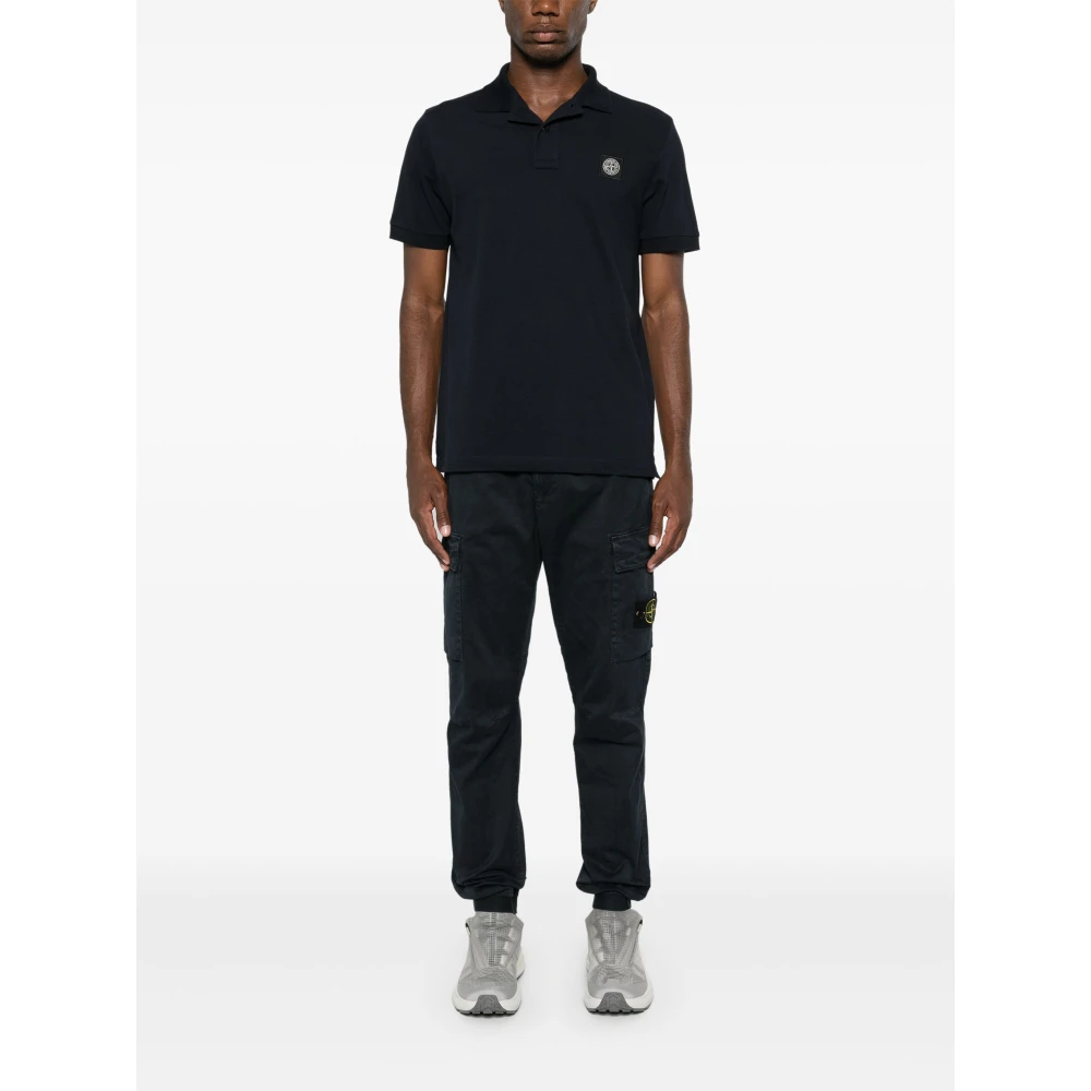 Stone Island Klassieke Polo Shirt in Diverse Kleuren Black Heren