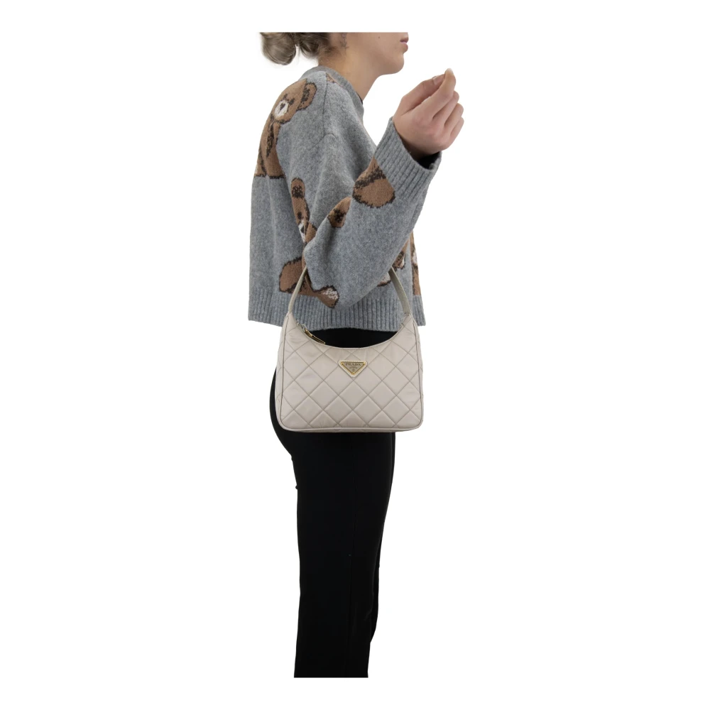 Prada Stoffen handtas met ritssluiting Gray Dames