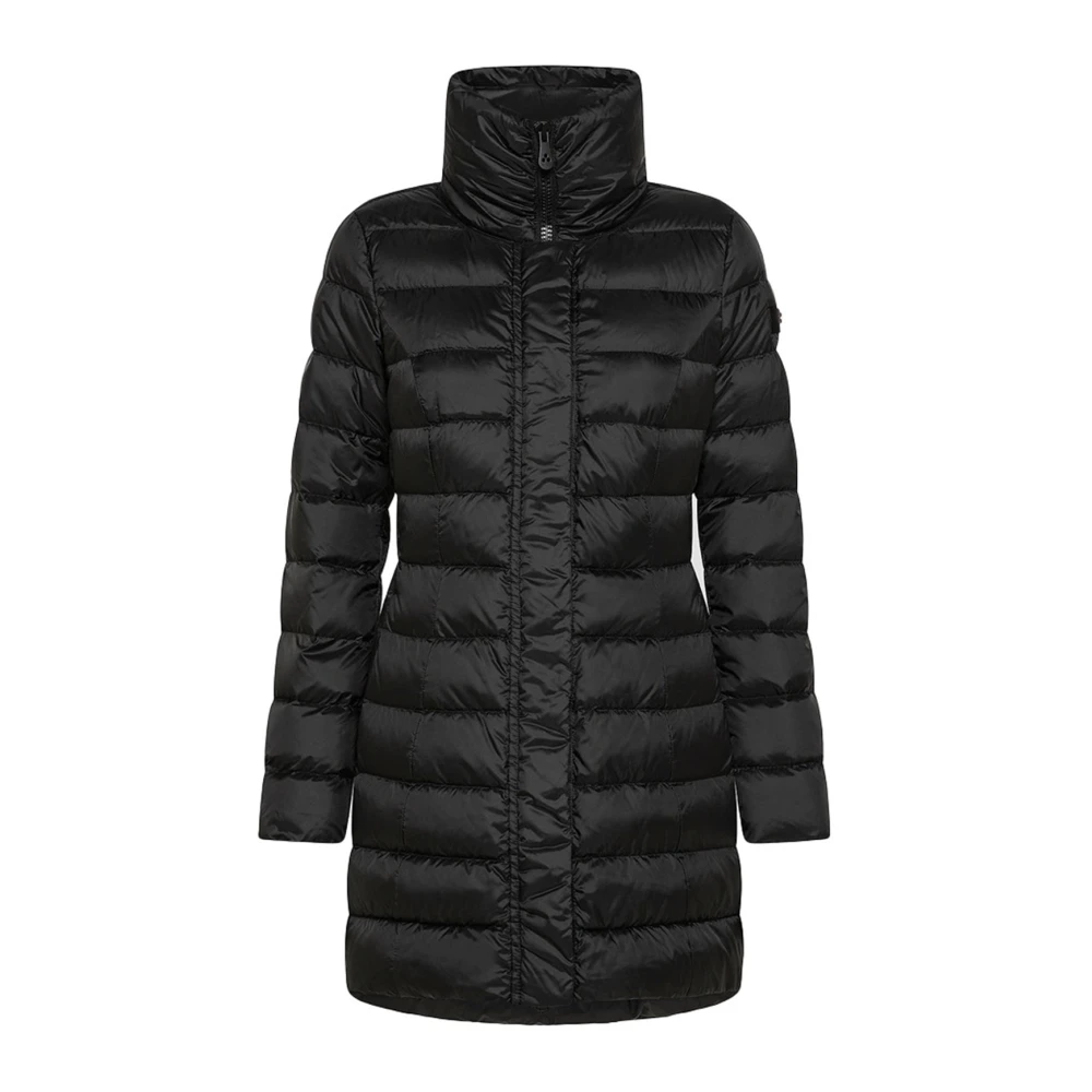 Peuterey Zwarte jas oor dames met pistache quilten Black Dames