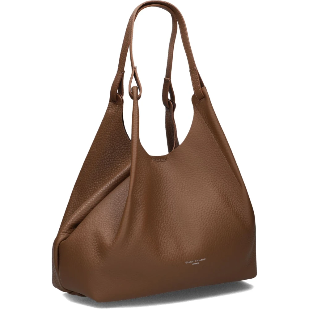 Gianni Chiarini Elegante Bruine Leren Schoudertas Brown Dames