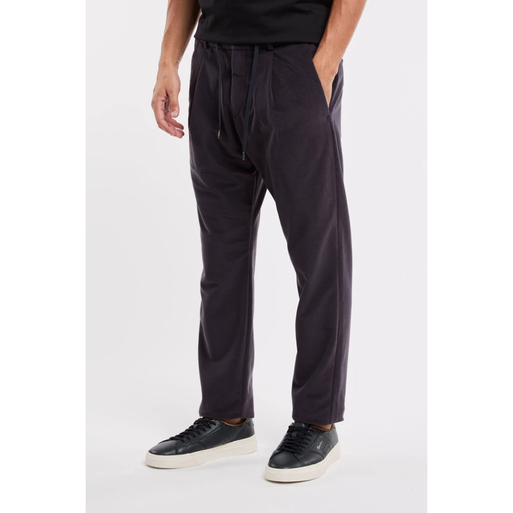 Herno Linen Velvet Broek Blue Heren