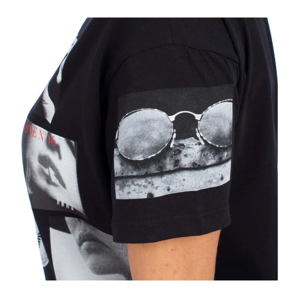 Emporio Armani Moderne Grafische Print Korte Mouw T-shirt Black Dames