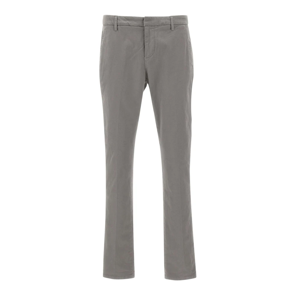 Dondup Stretch Katoenen Broek Licht Grijs Gray Heren