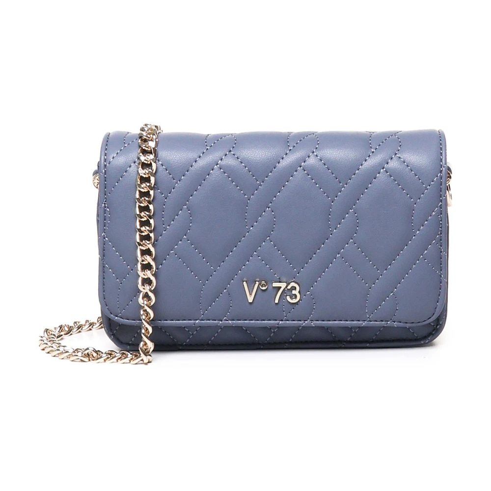 V73 Matelassé Crossbody Tas in Denim Blue Dames