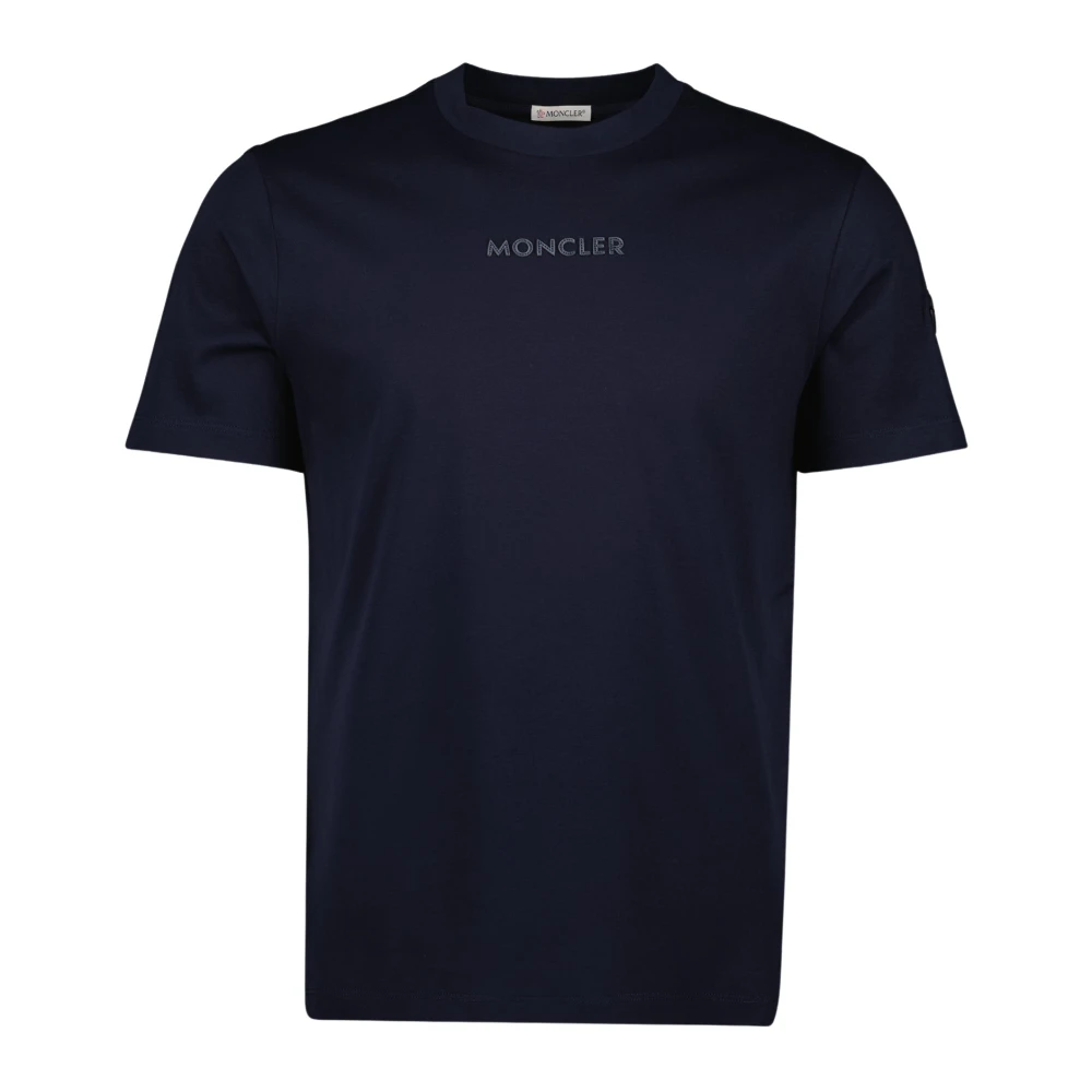 Moncler Men's Blue T-Shirts, Xs, Navy Logo T-Shirt Spring-Summer