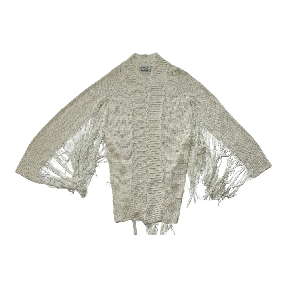 Dondup Elegante Franje Linnen Vest White Dames