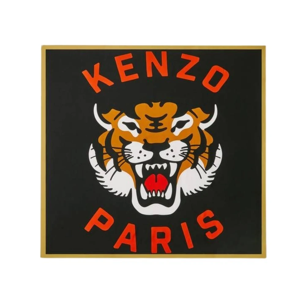 Kenzo Black Silk Scarves, Female, One Size, Stylish Handkerchief