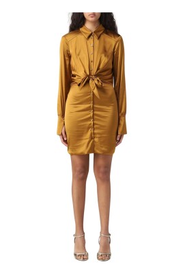 elegant-satin-shirt-dress-with-tie