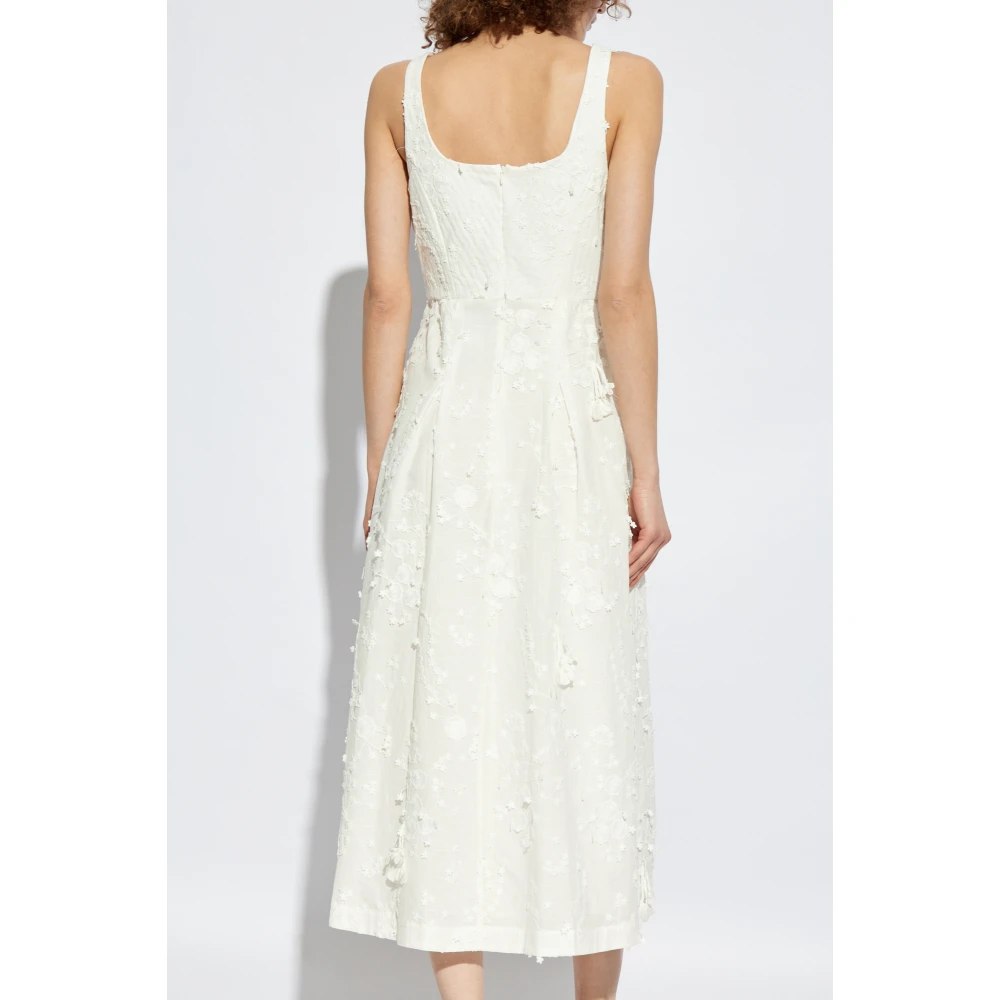 Munthe Jurk met bloemenpatroon 'Fronia' White Dames