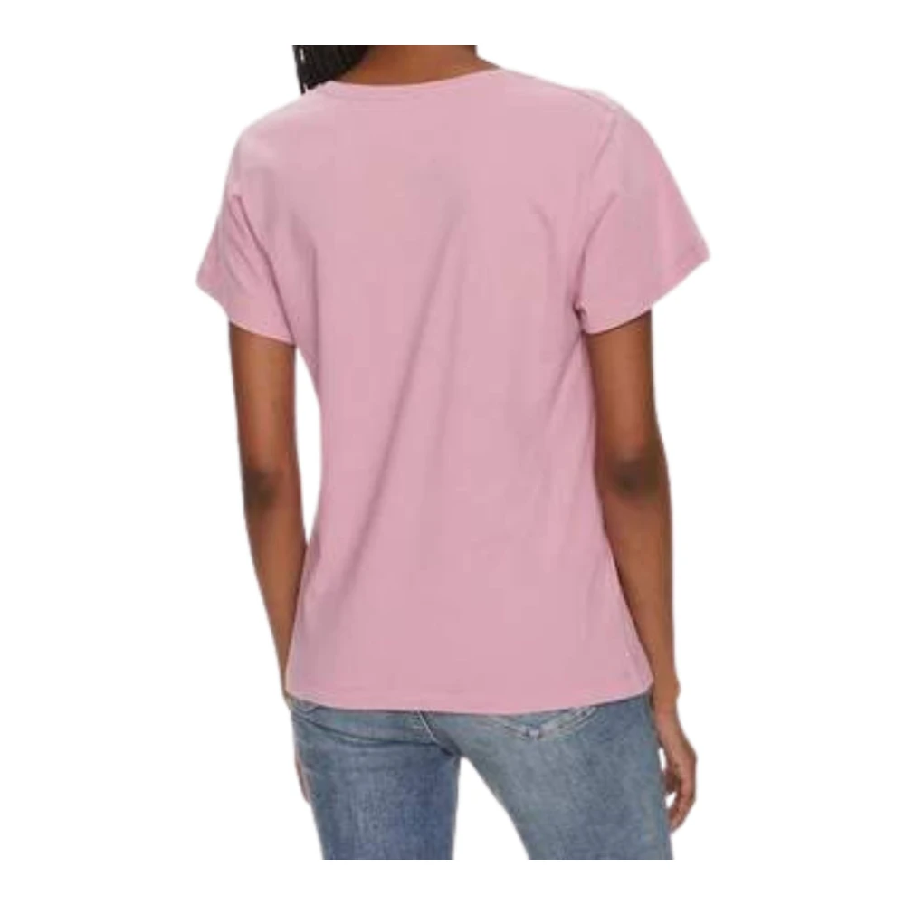 pinko Casual Katoenen T-shirt Pink Dames