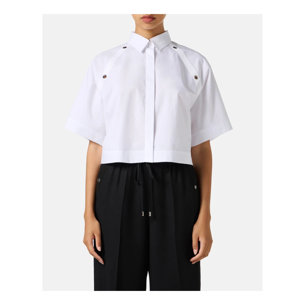 Iceberg Witte cropped fit overhemd van katoenpopeline White Dames