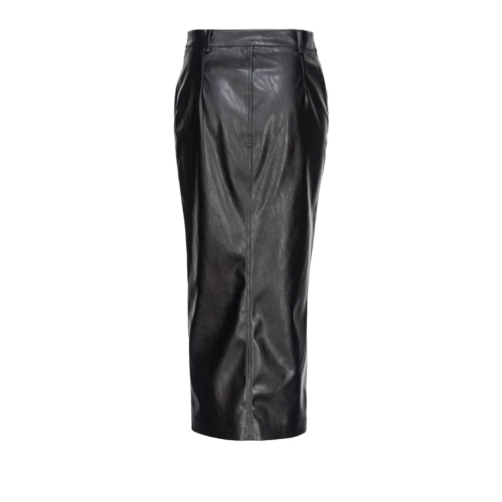 pinko Imitatieleren rok met rechte lijn Black Dames