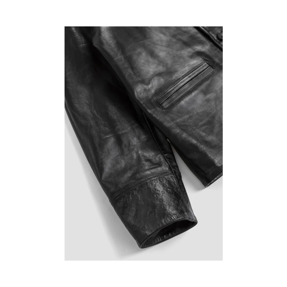 Marine Serre Monogram reliëf leren boxjas Black Dames
