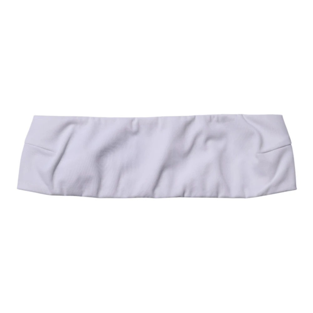 Dolce & Gabbana Women's White Sleeveless Tops, S, Bandeau Crop Top