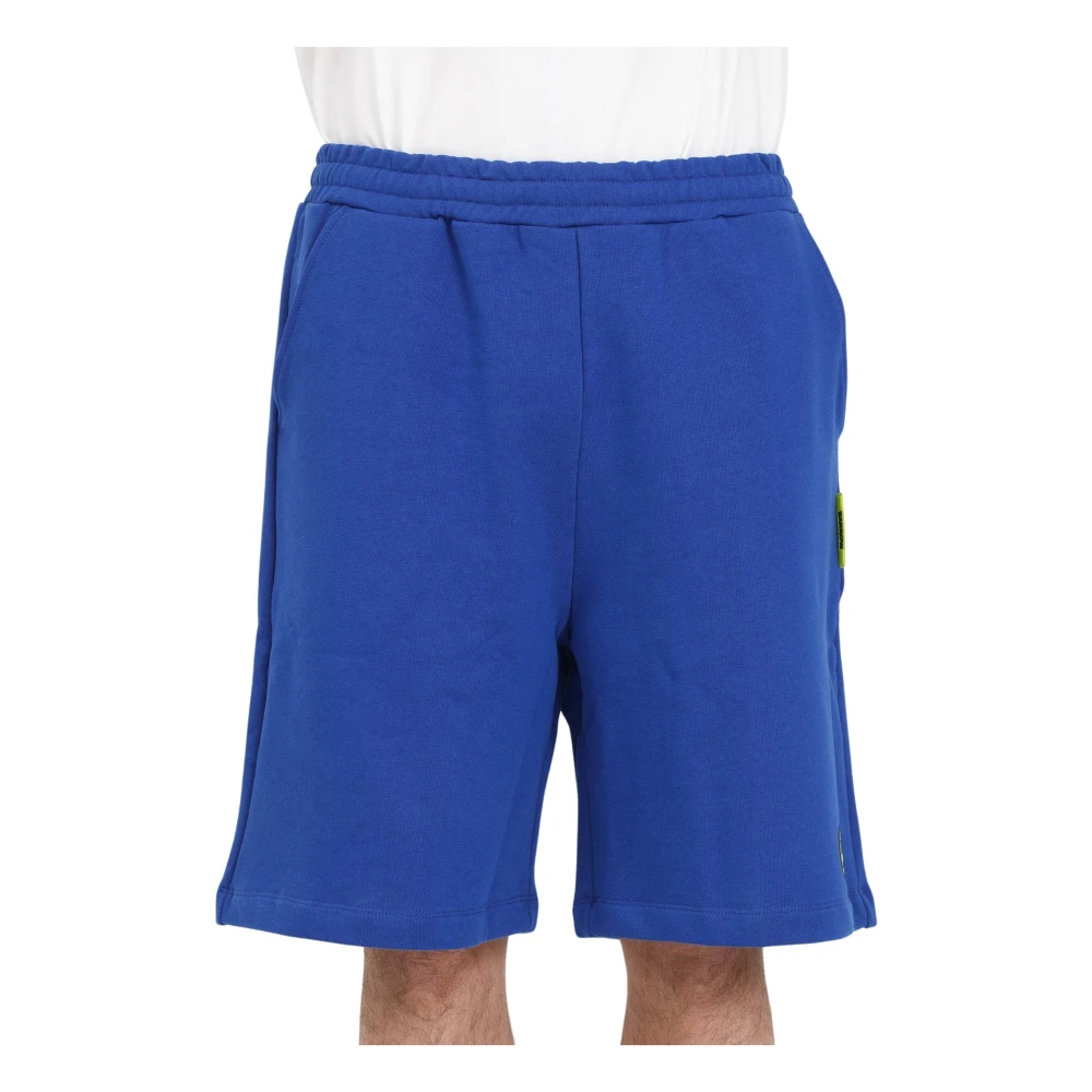 Barrow Blauwe Shorts met Spiegellogo Blue Heren