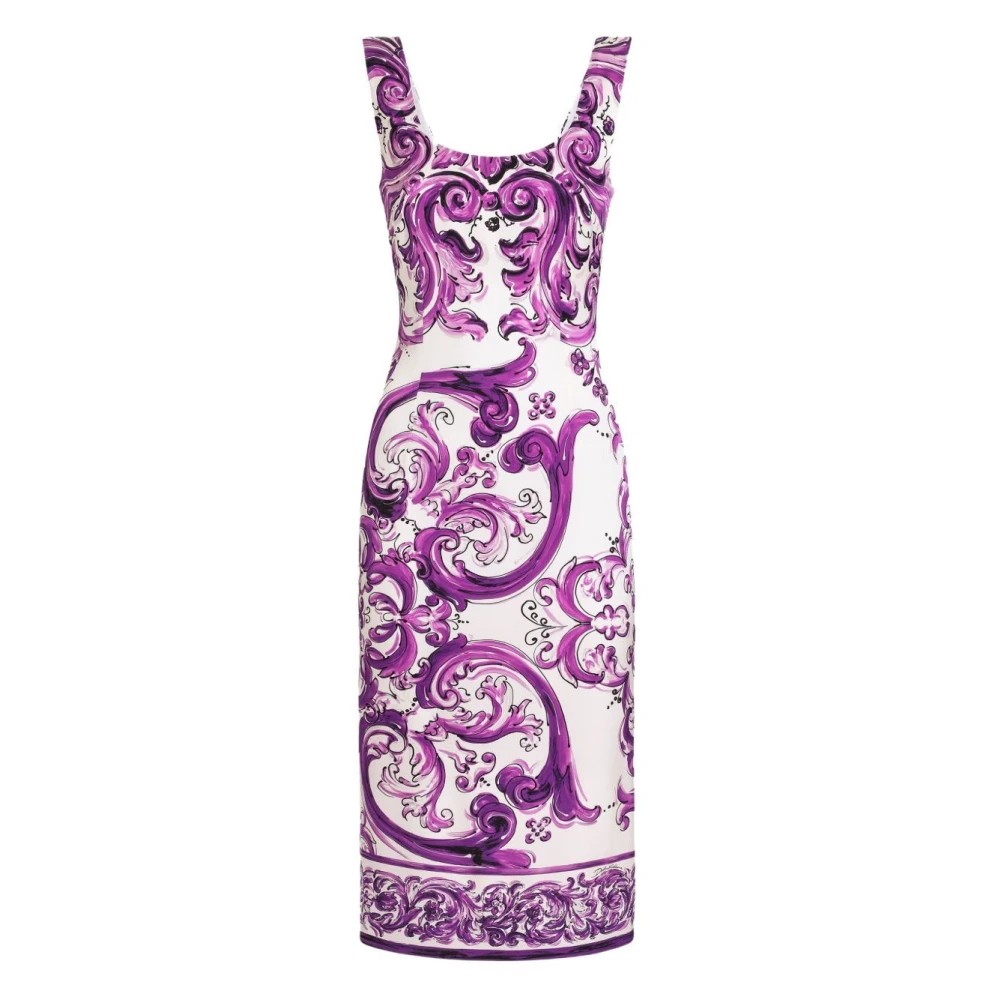 Dolce & Gabbana Women's Silk V-Neck Back Dress