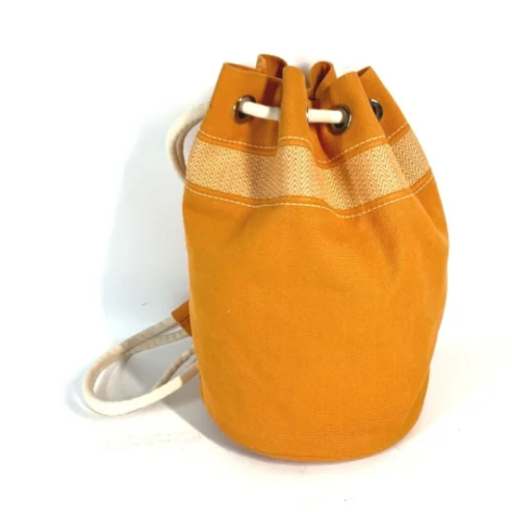 Hermès Vintage Pre-owned Canvas shoulder-bags Orange Dames