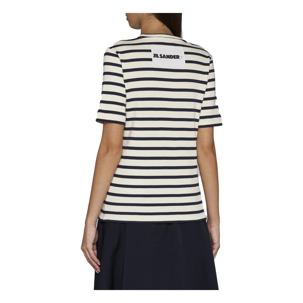 Jil Sander Gestreepte katoenen T-shirts en Polos Multicolor Dames
