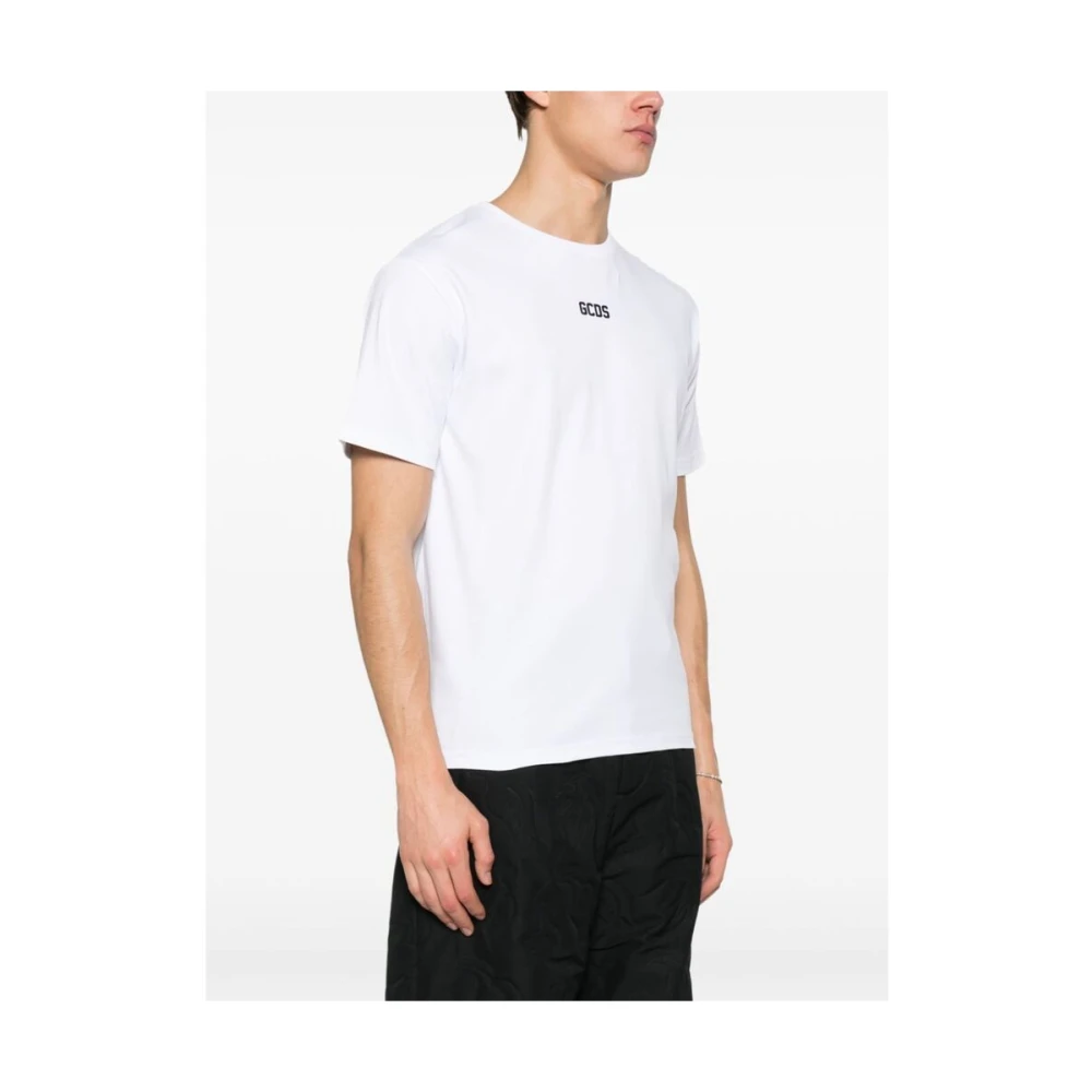 Gcds Witte Katoenen T-shirt met Logo White Heren