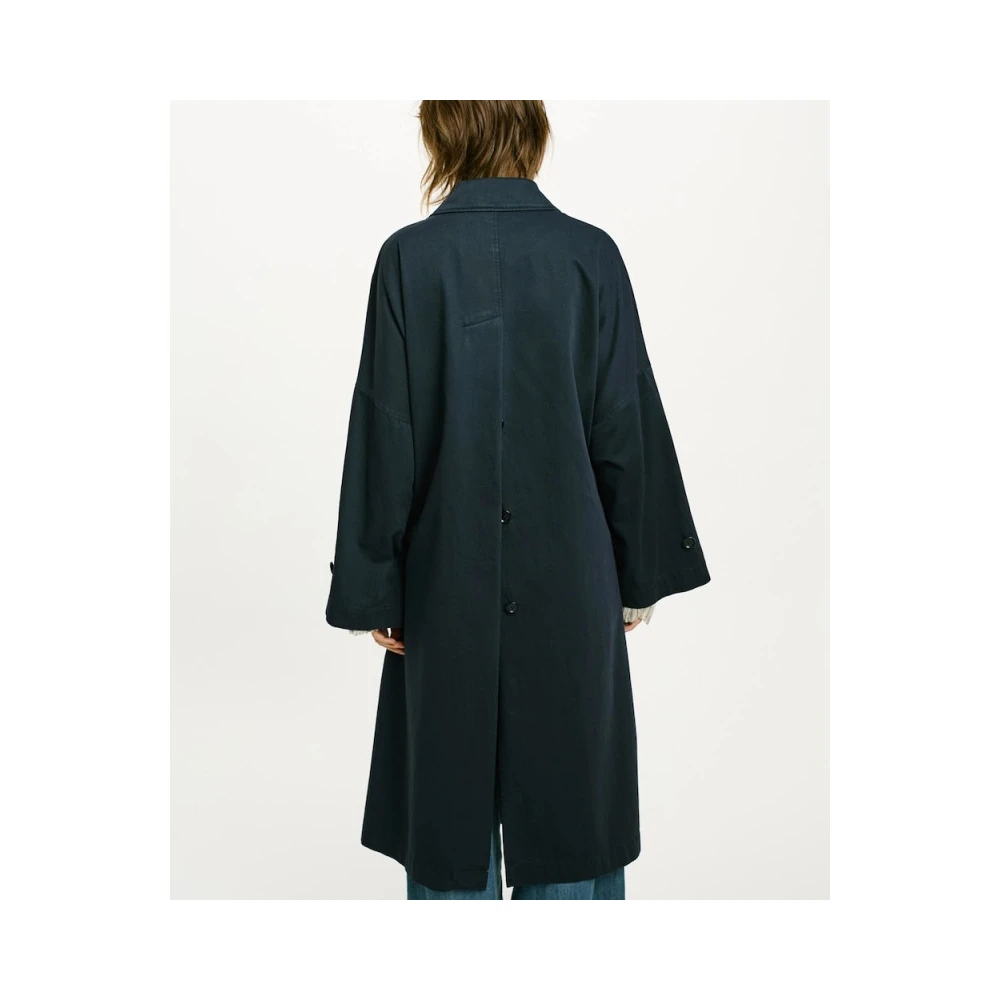 Momoni Oversized Trenchcoat in Marineblauw Blue Dames