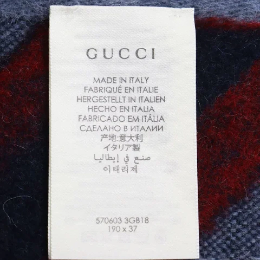 Gucci Vintage Pre-owned Wool scarves Blue Dames