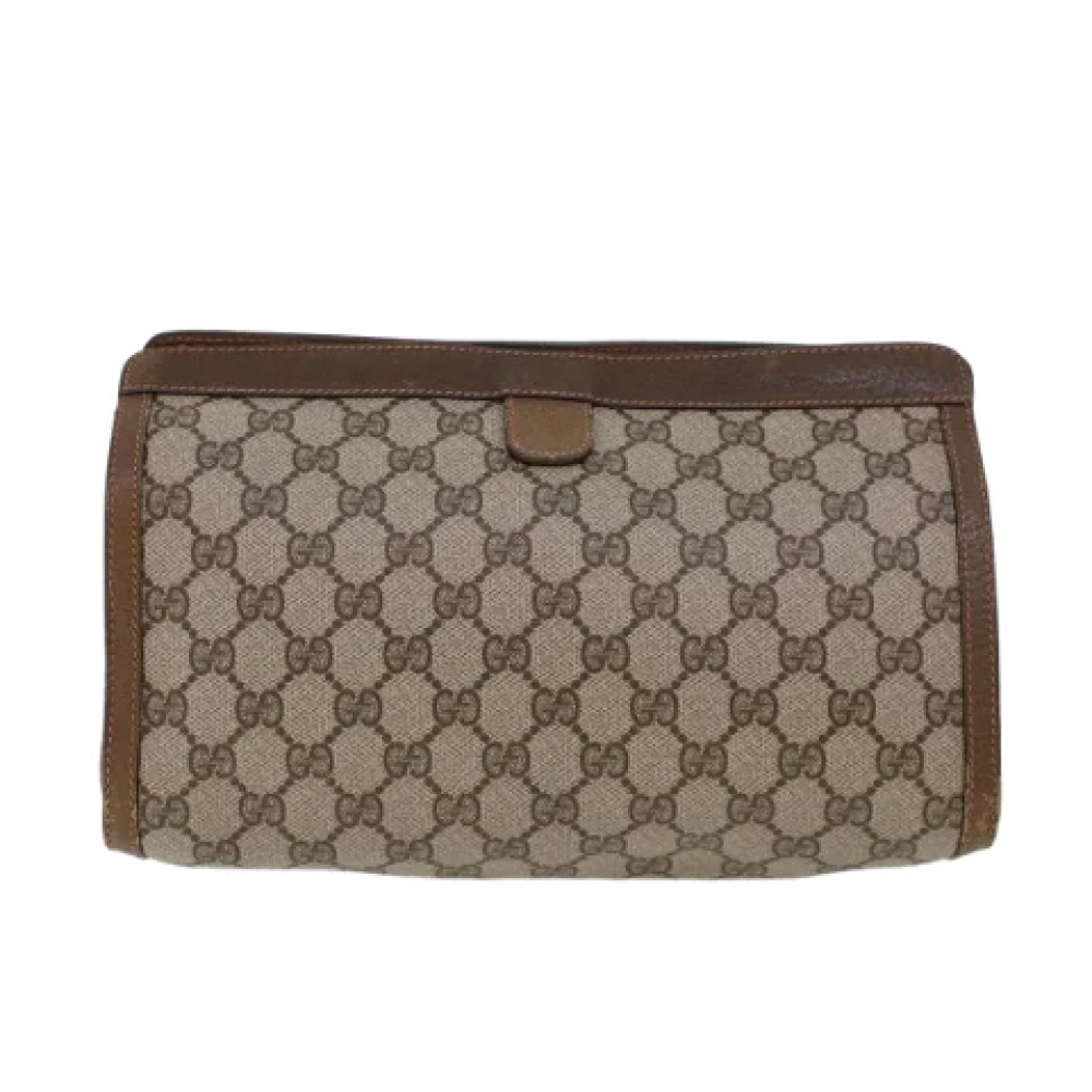 Gucci Vintage Pre-owned Canvas clutches Beige Dames