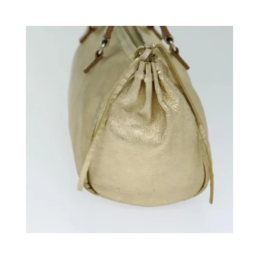 Prada Vintage Pre-owned Leather handbags Yellow Dames
