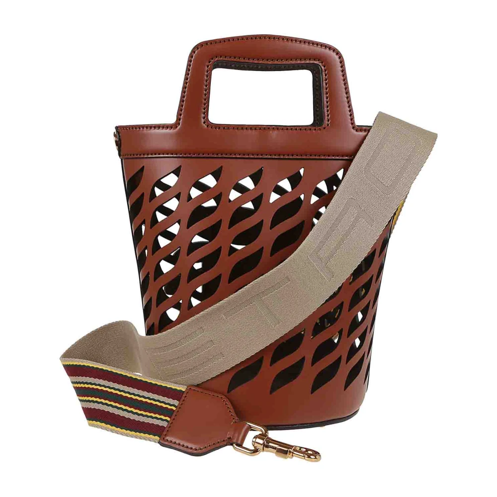 ETRO Bruine leren emmer tas met metalen voeten Brown Dames