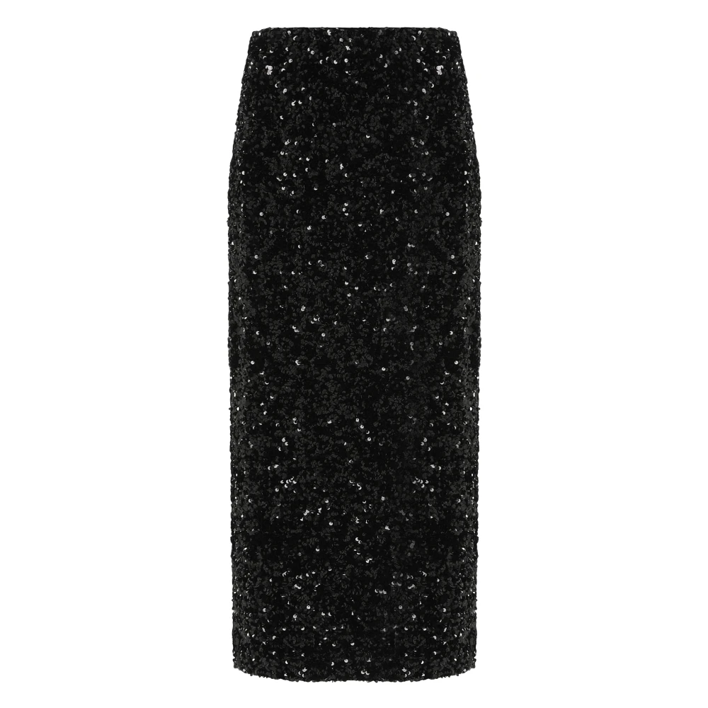 Vince Women's Black Sequined Velvet Column Skirt - Midi Skirts - Xs - Skirts