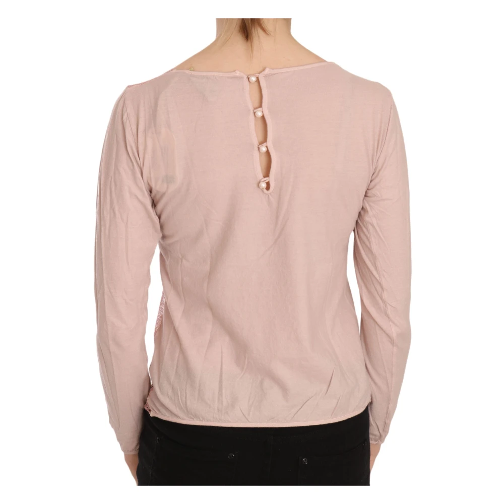 Pink Memories Doorschijnende roze katoenen blouse Pink Dames